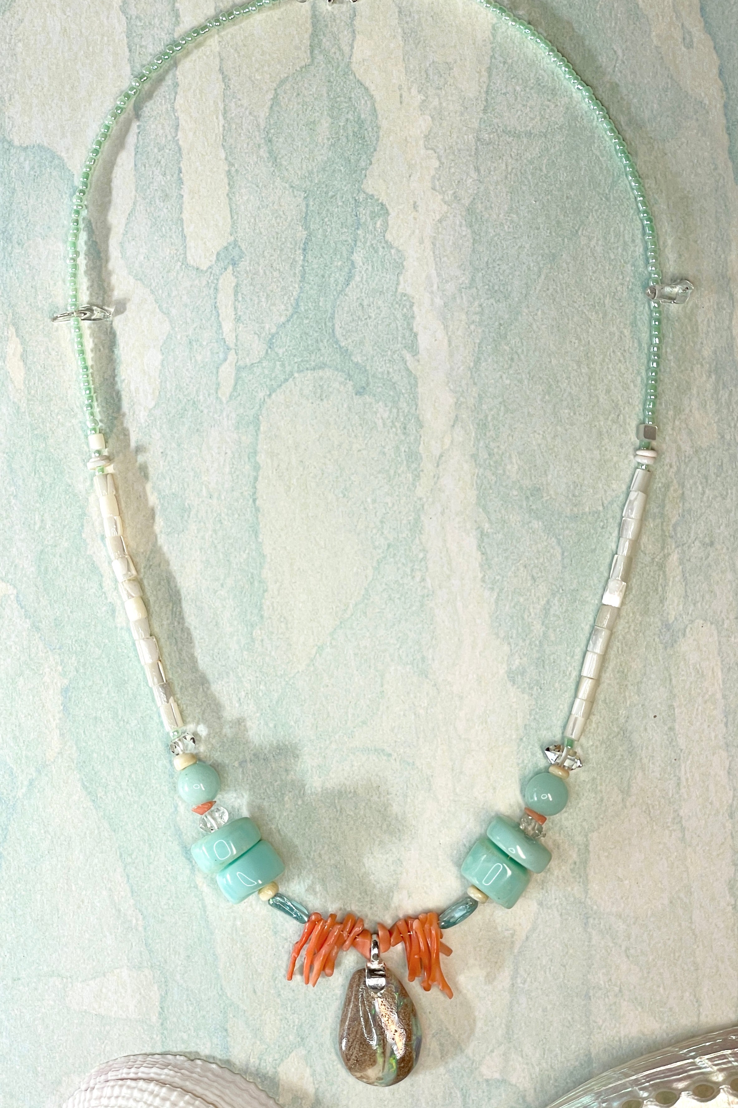 Necklace Australian Opal Under Sea