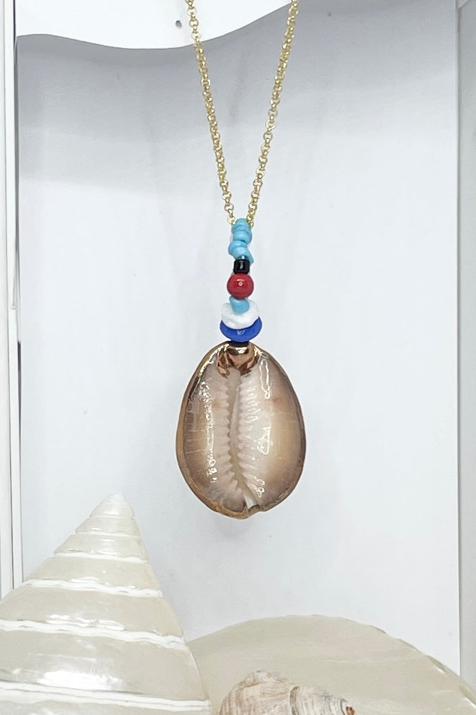 Pendant Cowrie Bohemian Blue