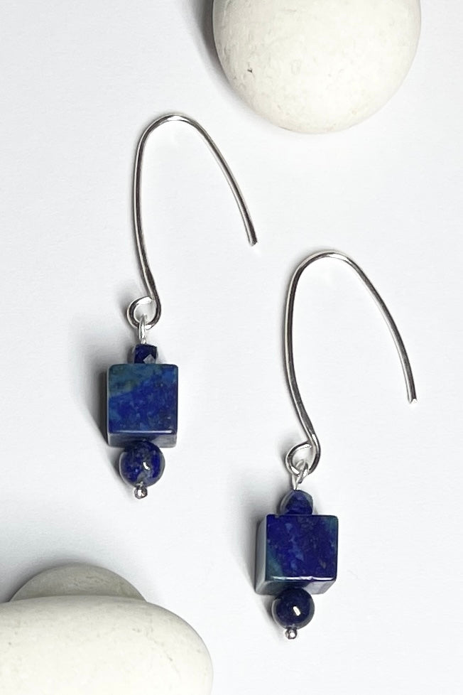 Earrings Serendipity Lapis Square