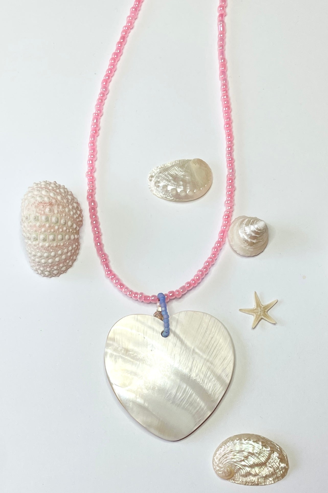 Necklace Shell Island Heart Pink