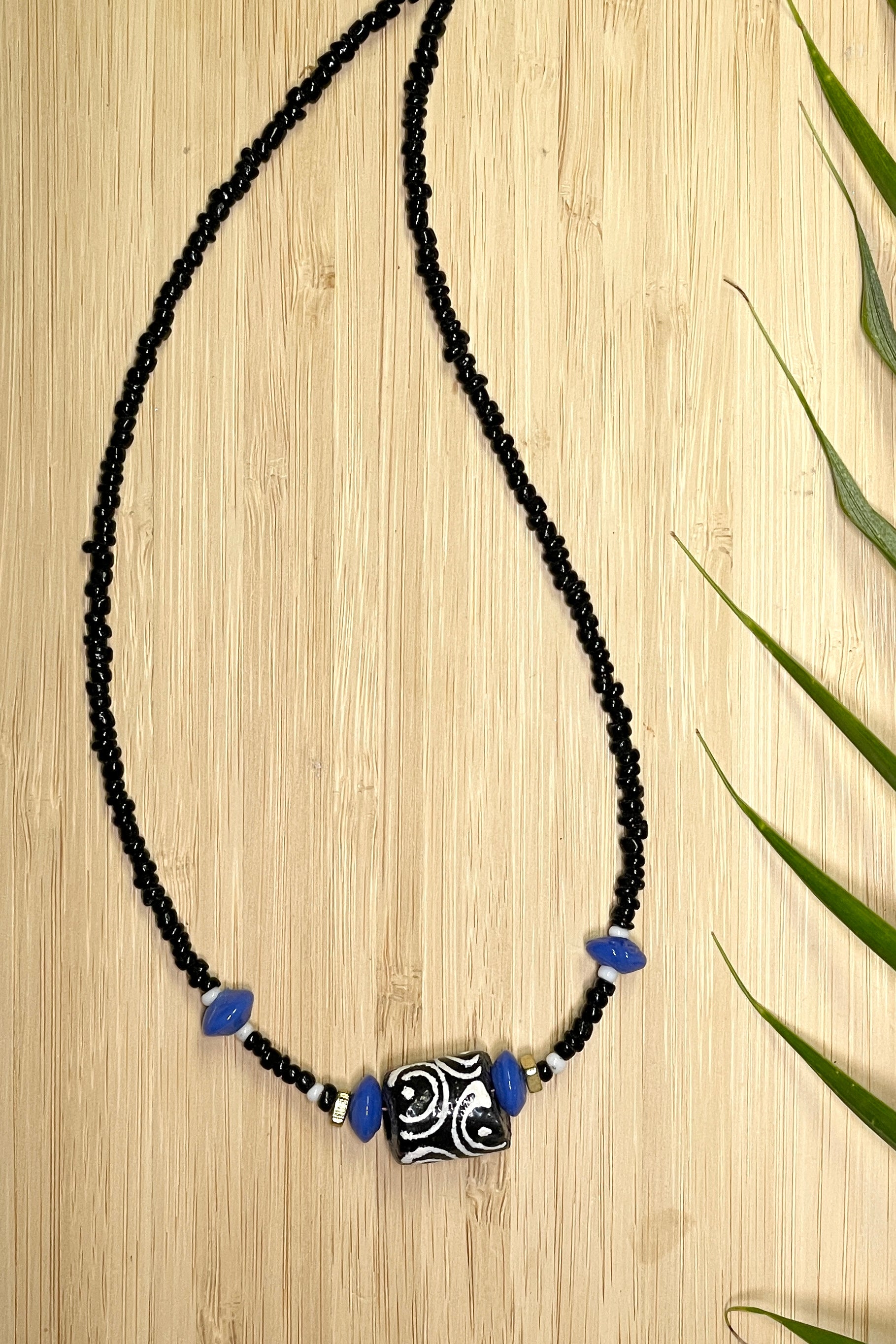 Necklace Lula Makoti Black Krobo Bead