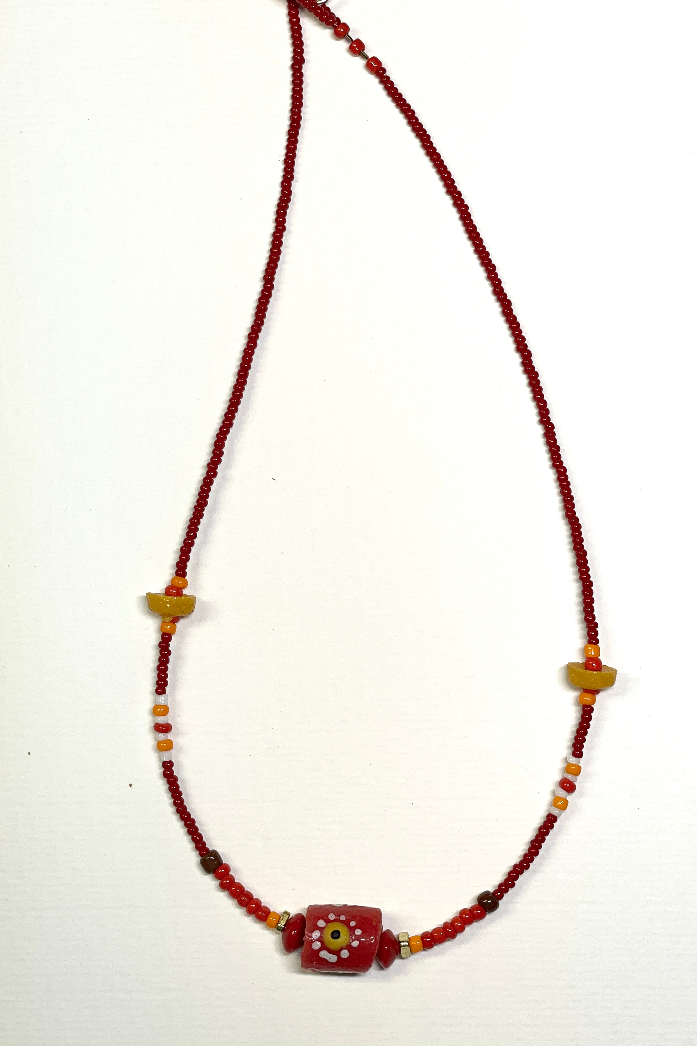 Necklace Lula Makoti Red Krobo Bead