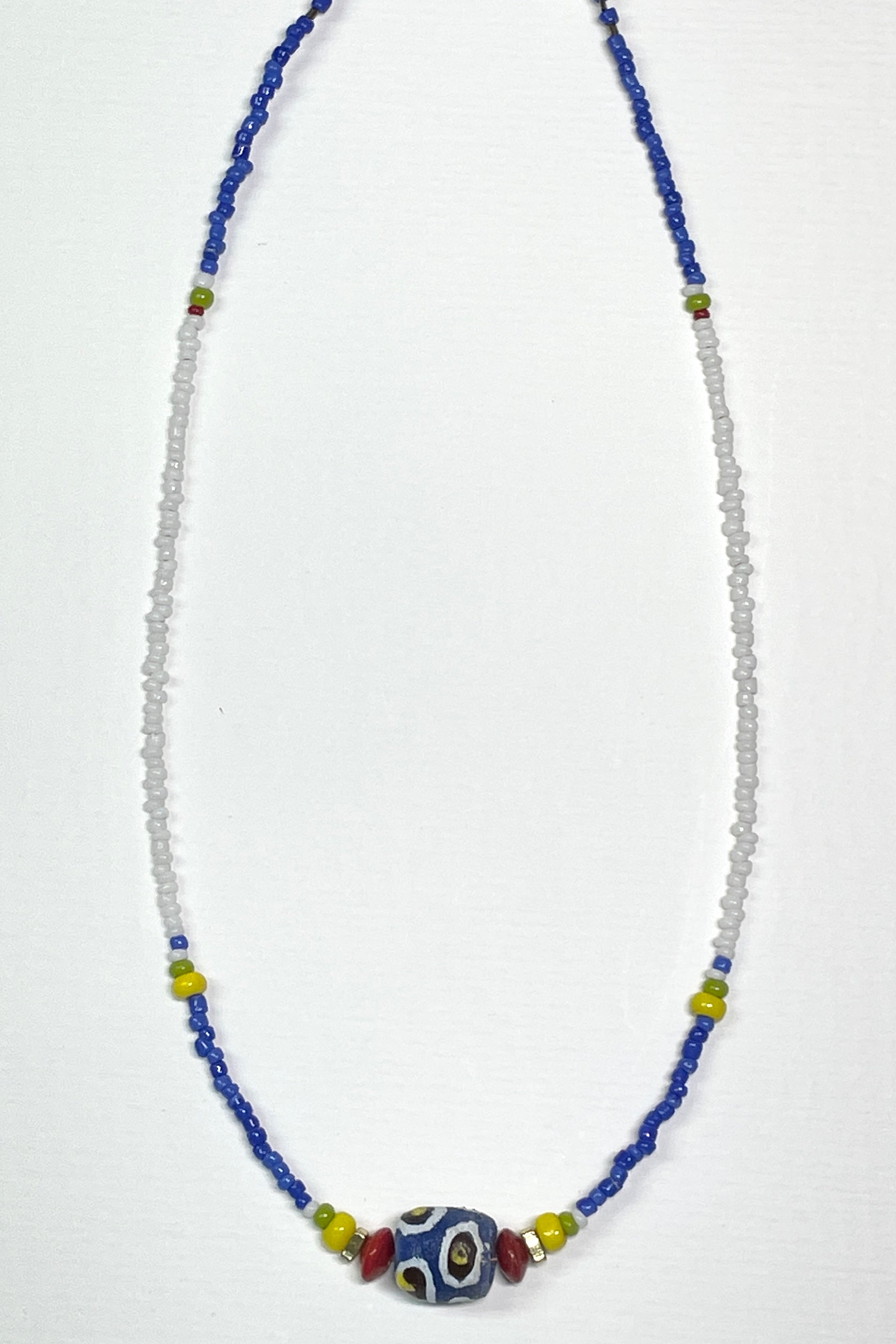 Necklace Lula Makoti Blue Krobo Bead