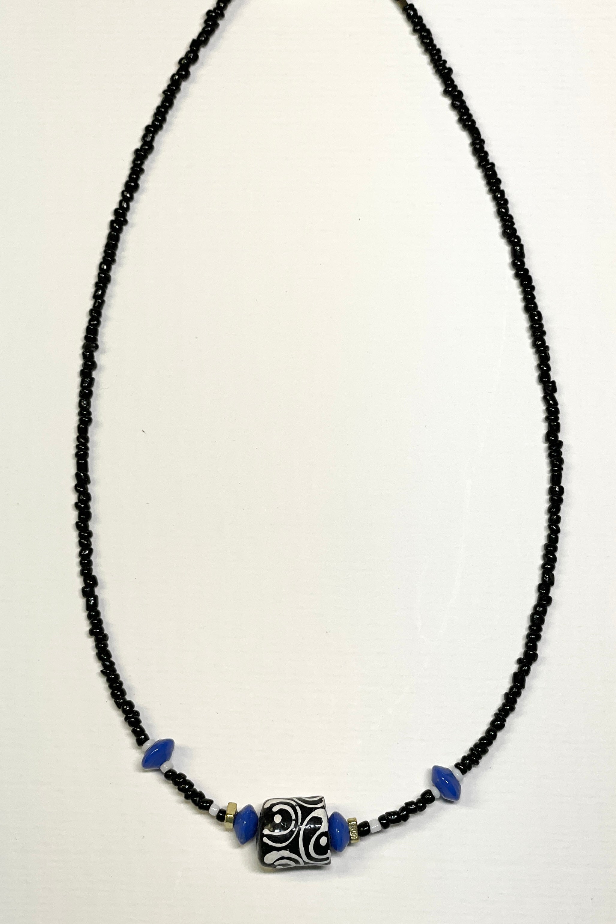 Necklace Lula Makoti Black Krobo Bead