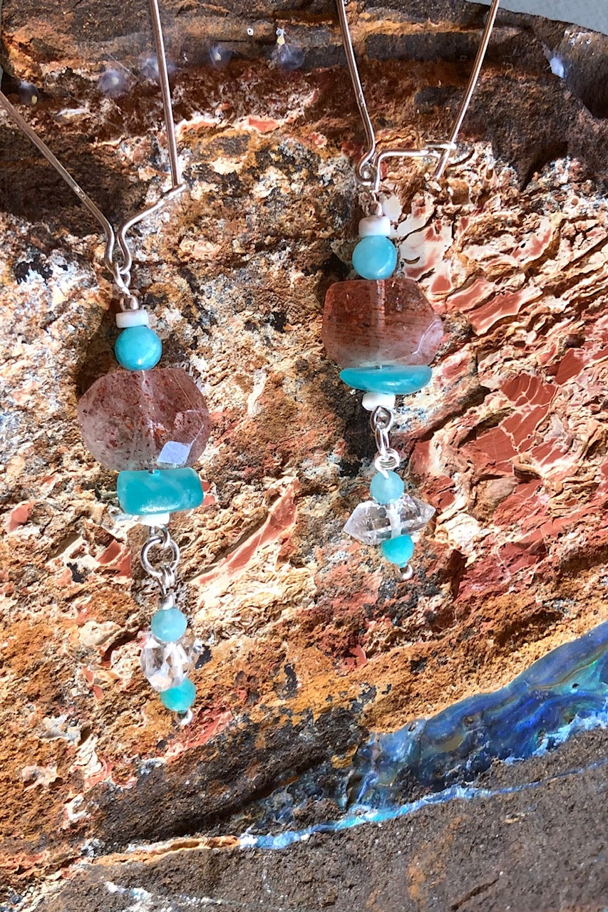 Earrings Cay Dee Multi Gemstone Drop