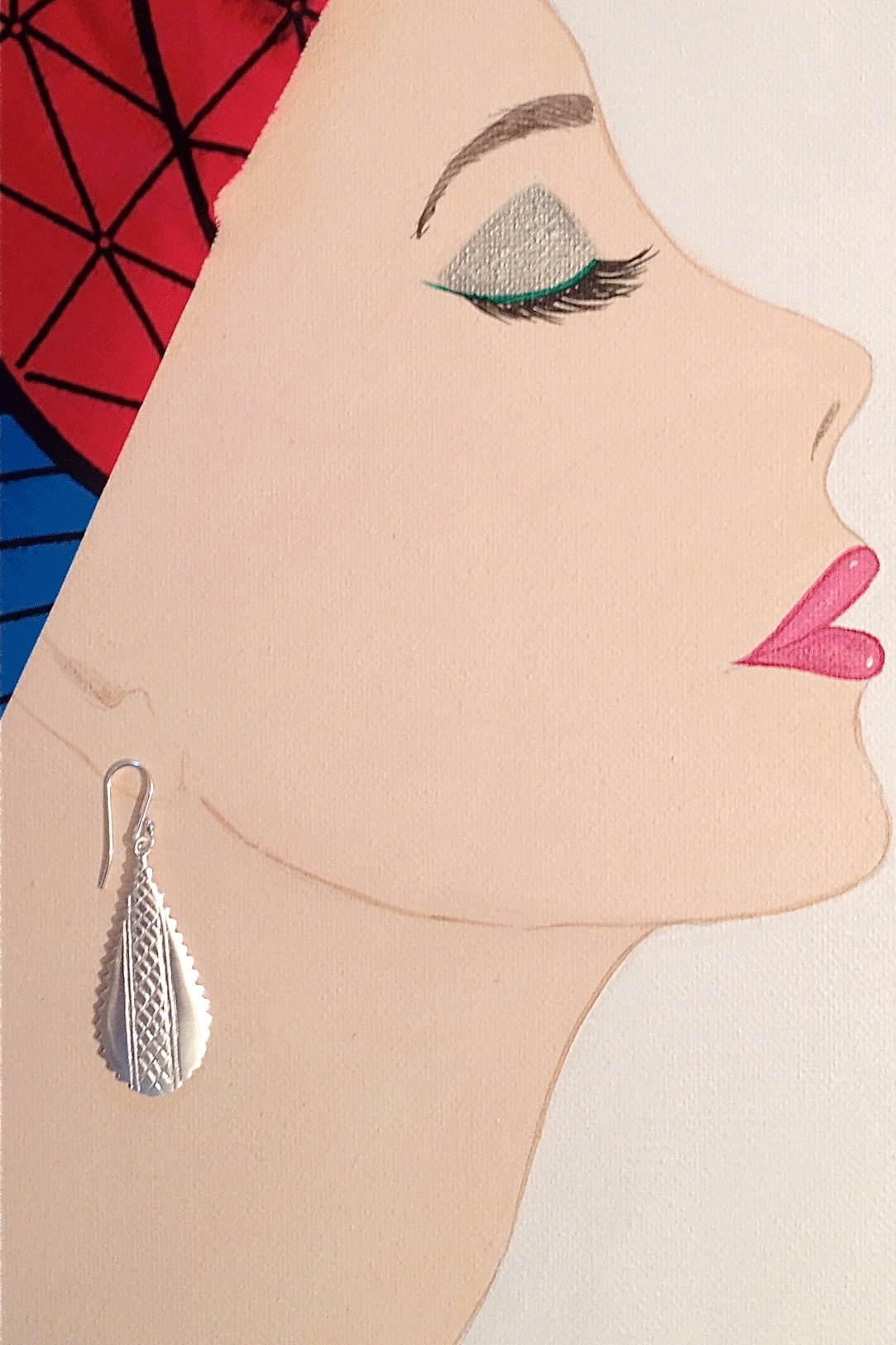 Silver Crosshatched Earrings