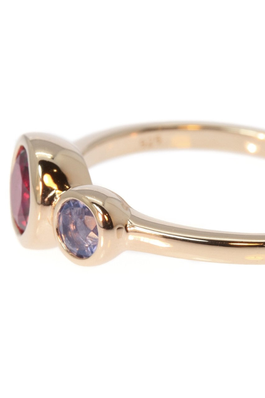 Ring Rhodolite Garnet and Iolite Gold Vermeil