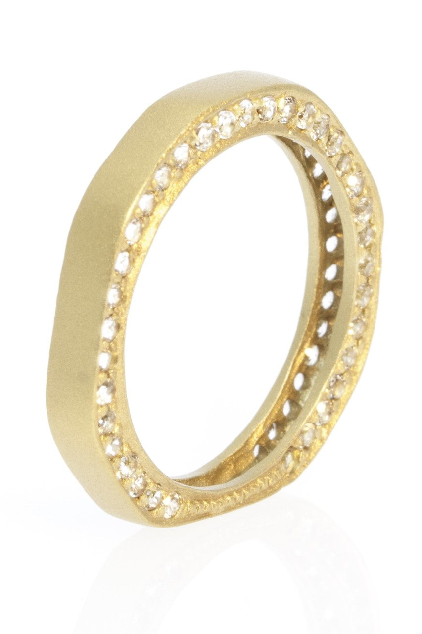 Ring Gold Vermeil Double Eternity White Topaz