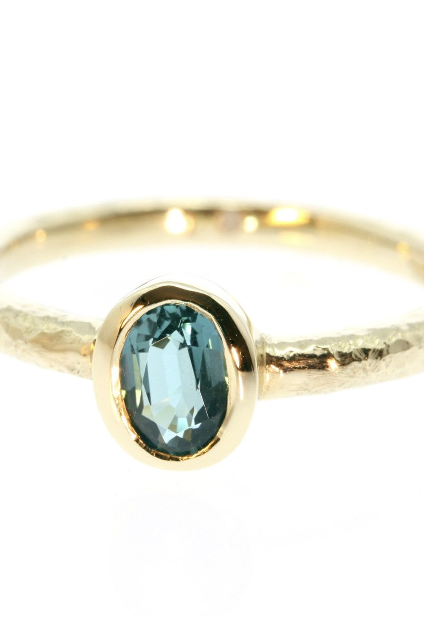 Ring Blue Tourmaline Oval H 10k Gold