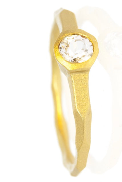 Ring Gold Vermeil and Topaz Geo