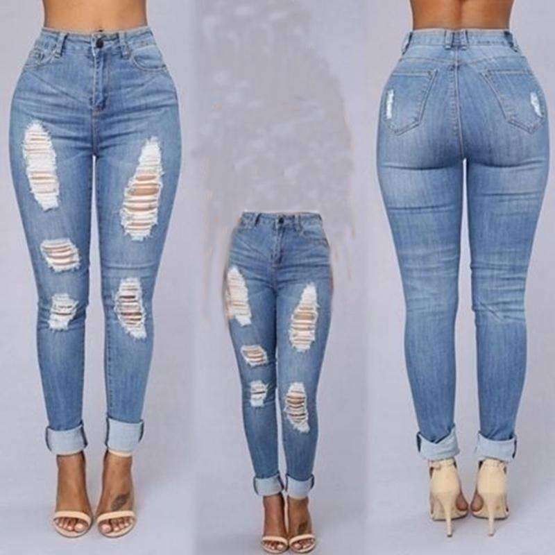 ladies high waisted jeans