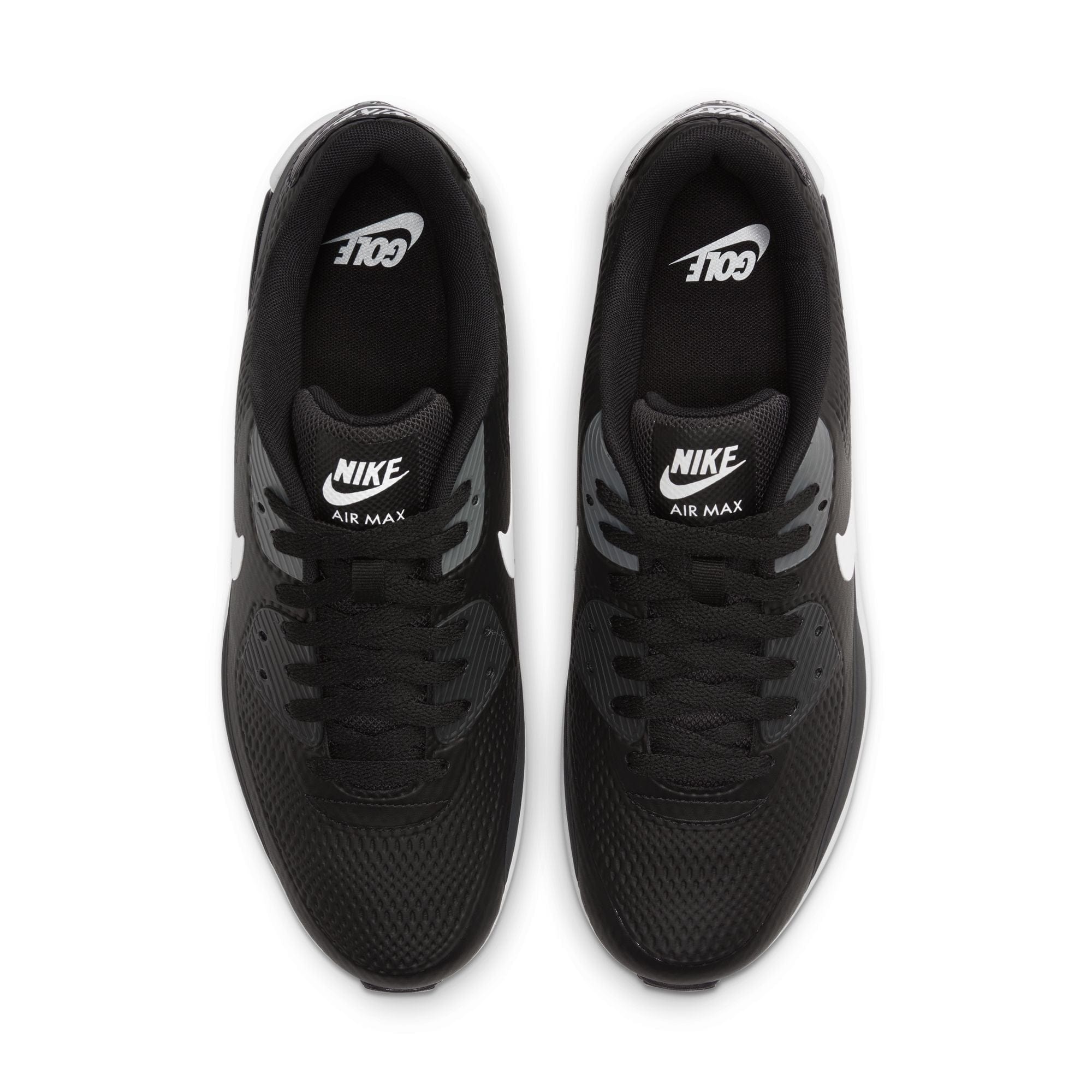 Men's Nike Air Max 90 Golf Shoes - Black (Large Sizes) – BigShoes