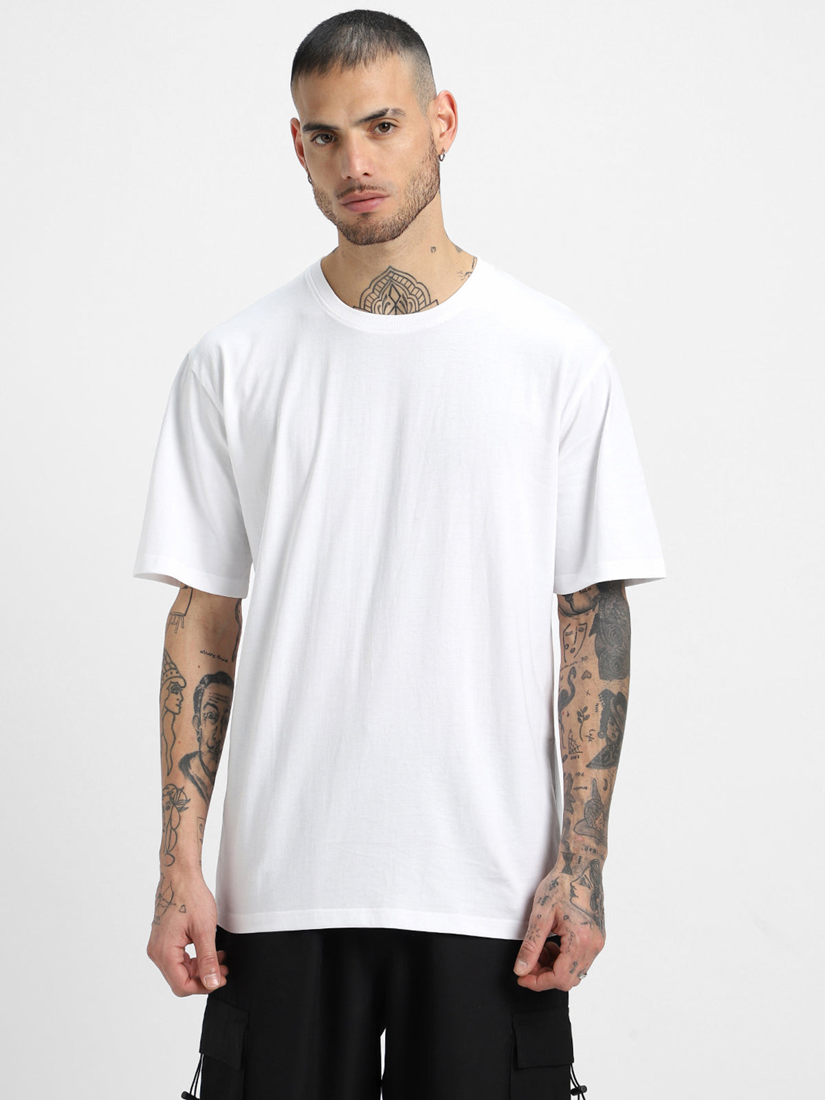 STAY WILD White Oversized Back Graphic Printed Tshirt