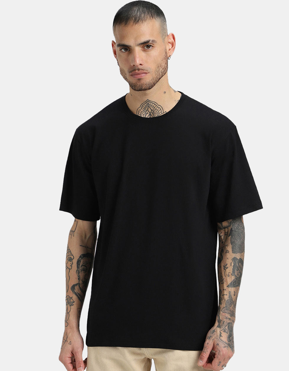 AWFUL Black Back Graphic Printed Oversized Tshirt