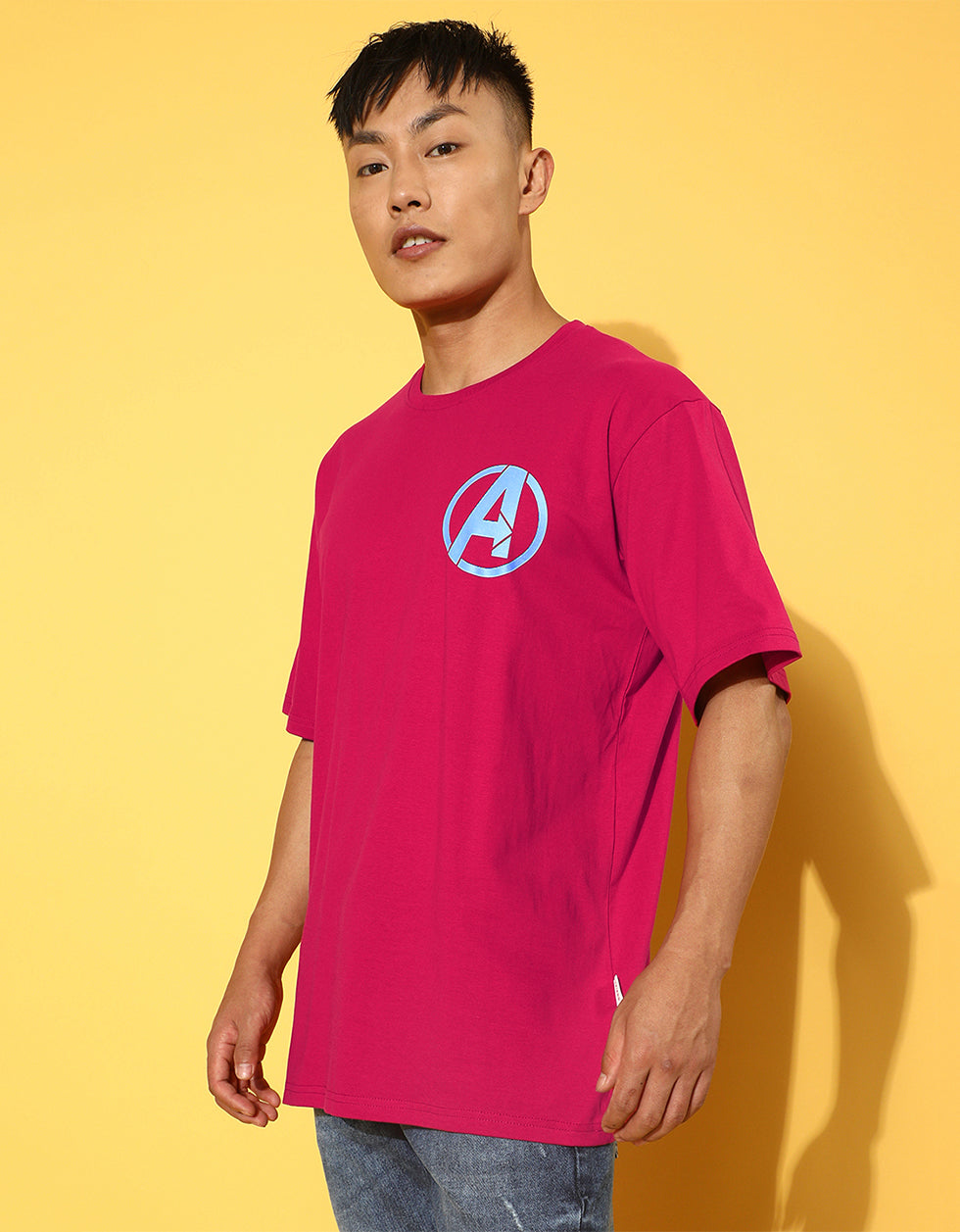 Avenger Printed Viva Magenta - Original Marvel Oversized T-Shirt Veirdo