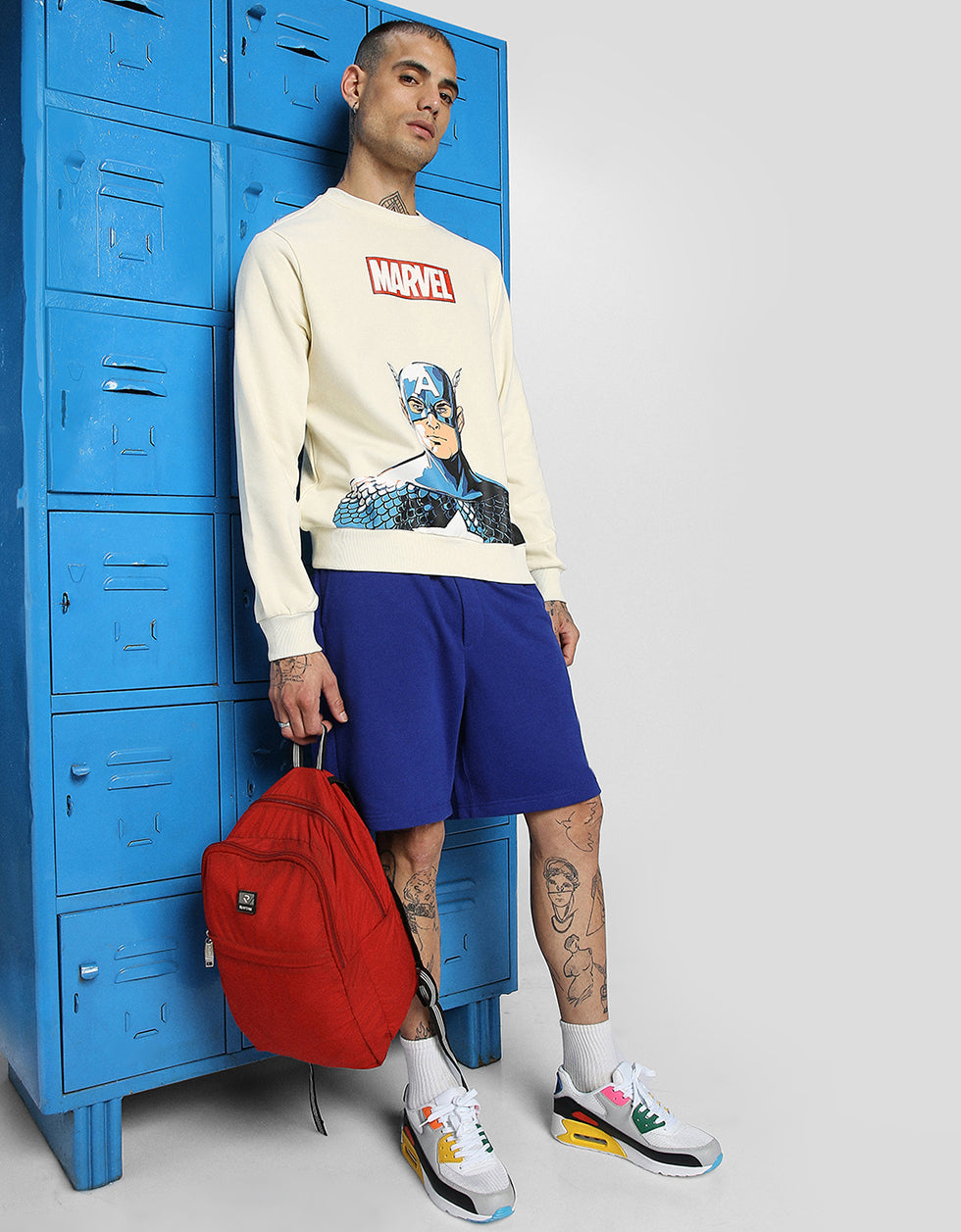 Beige Full Sleeve Men's Printed Sweatshirt Veirdo