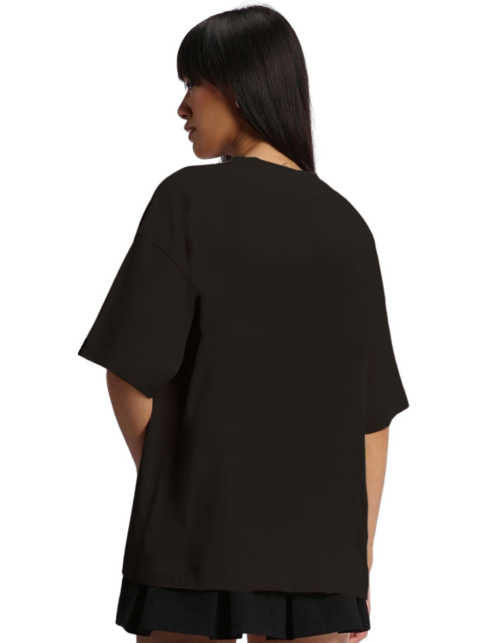 Black 'Swag' Pocket Print Women's Oversize Tee Veirdo