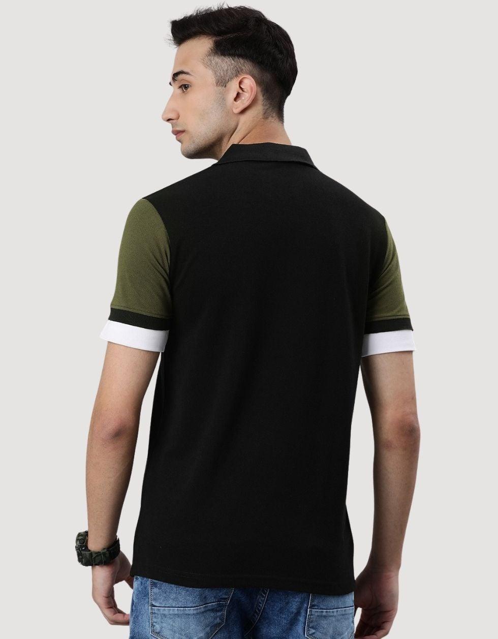 Black sporty polo T-shirt Veirdo