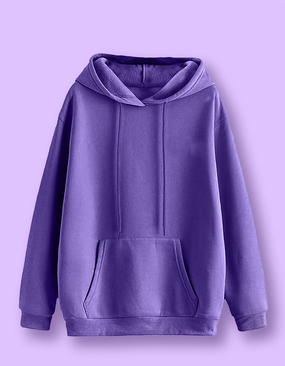 Everyday Purple Elegance: Men's Solid Fleece Pullover Veirdo