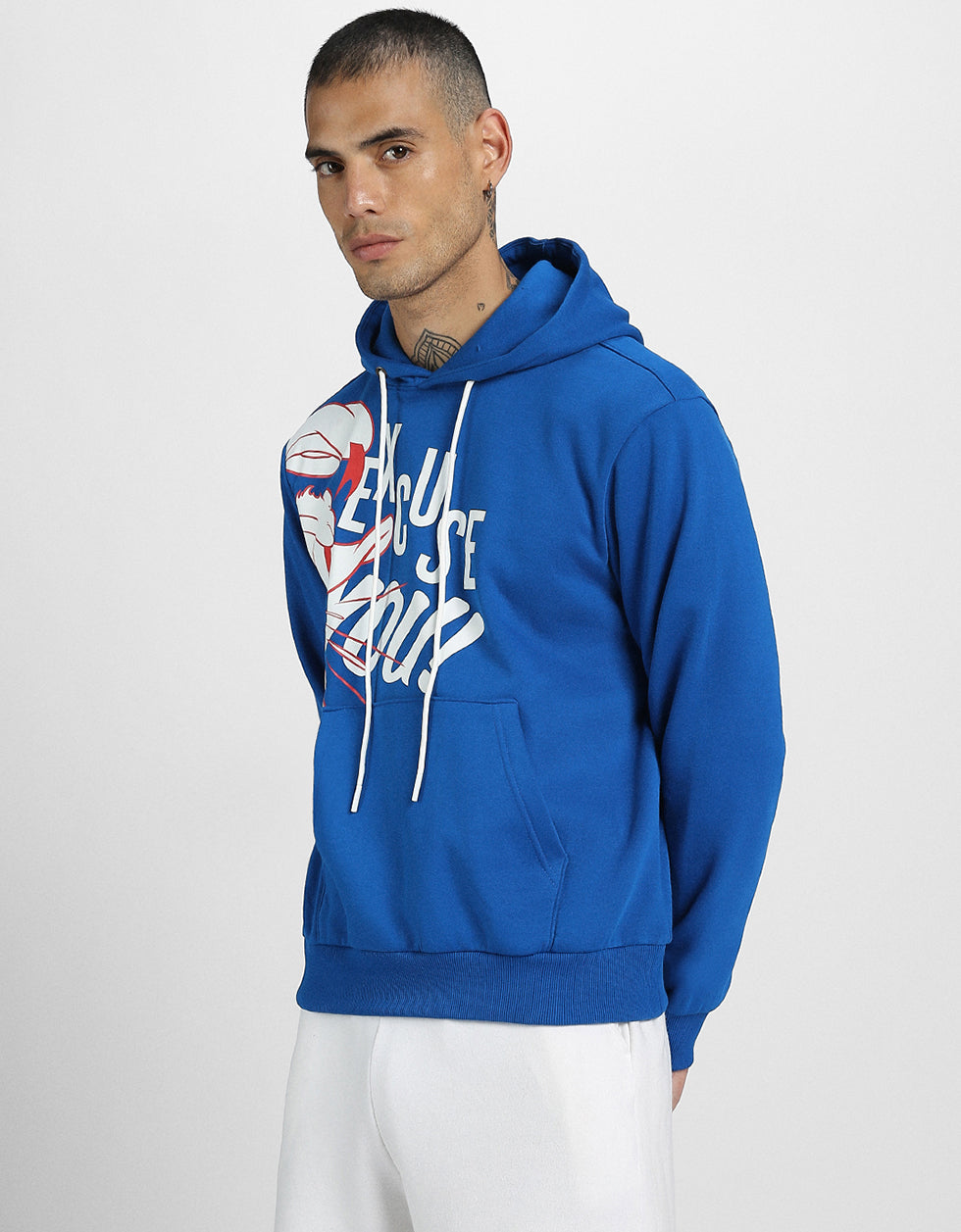 Excuse You: Confident Blue Men's Hoodie Veirdo