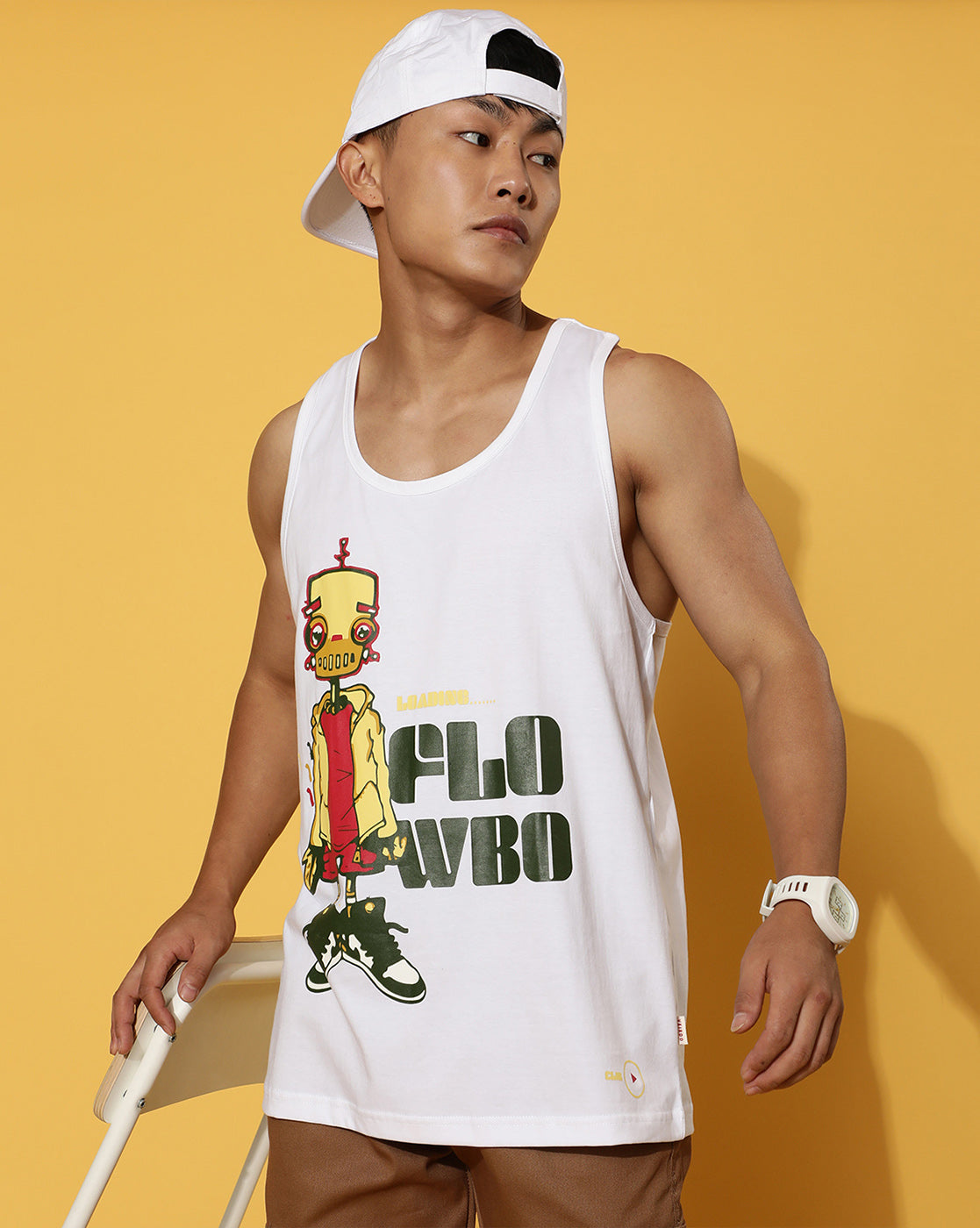 Flowbo White Men's Sleeveless T-Shirt Veirdo