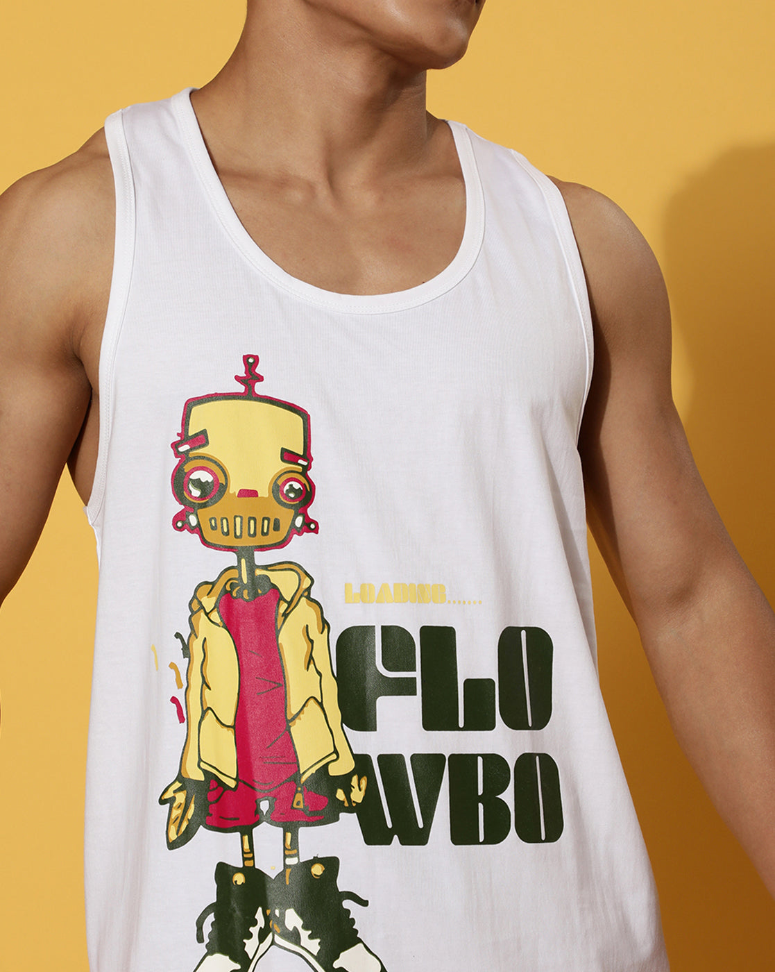 Flowbo White Men's Sleeveless T-Shirt Veirdo