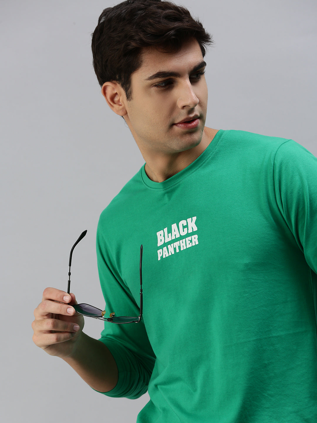 Full Sleeve Printed Green T-Shirt Veirdo