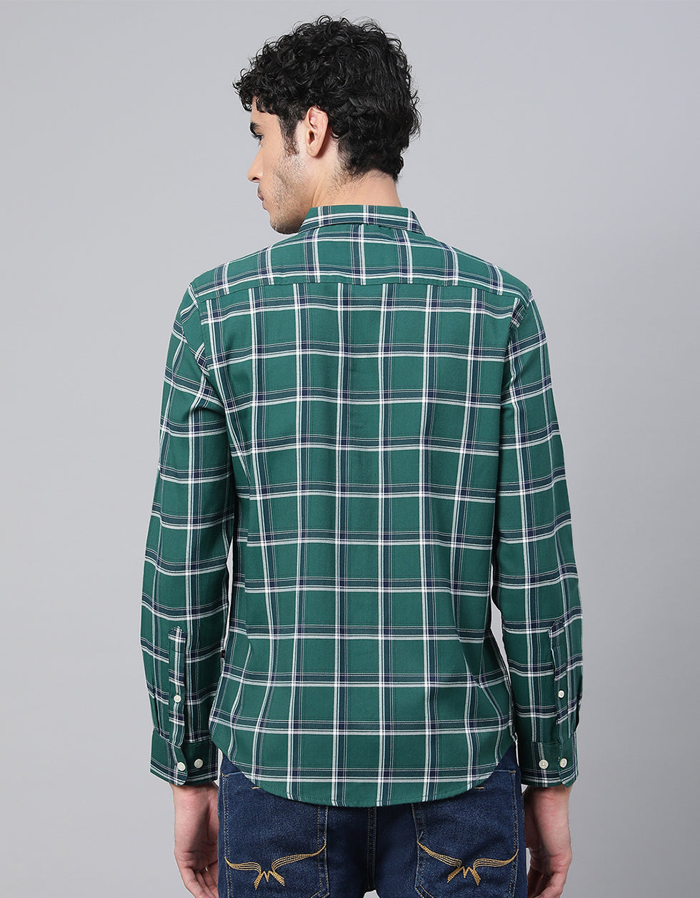 Green Checks Men's Shirt Veirdo