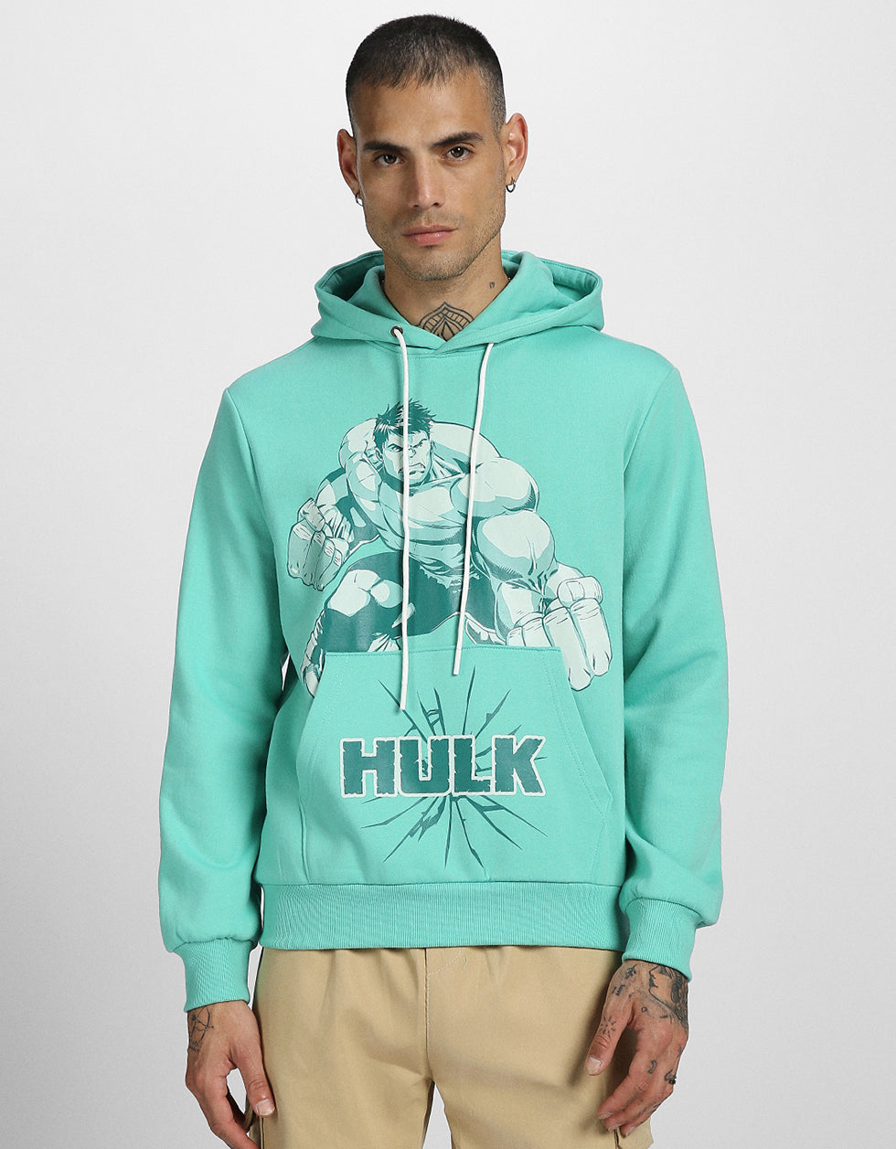 Green Hulk Vibes: Men's Print Hoodie Veirdo