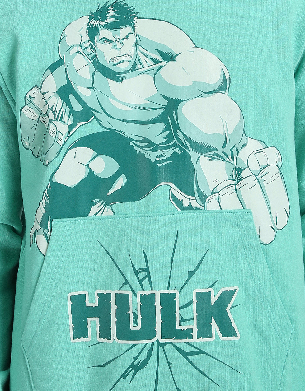 Green Hulk Vibes: Men's Print Hoodie Veirdo