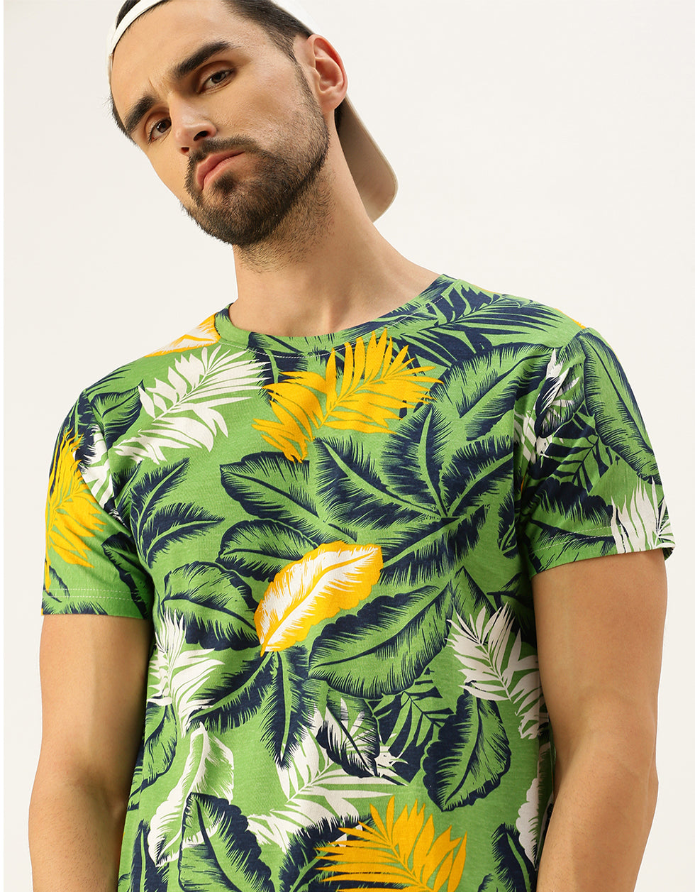 Green Palm leaf Pattern Tee Veirdo