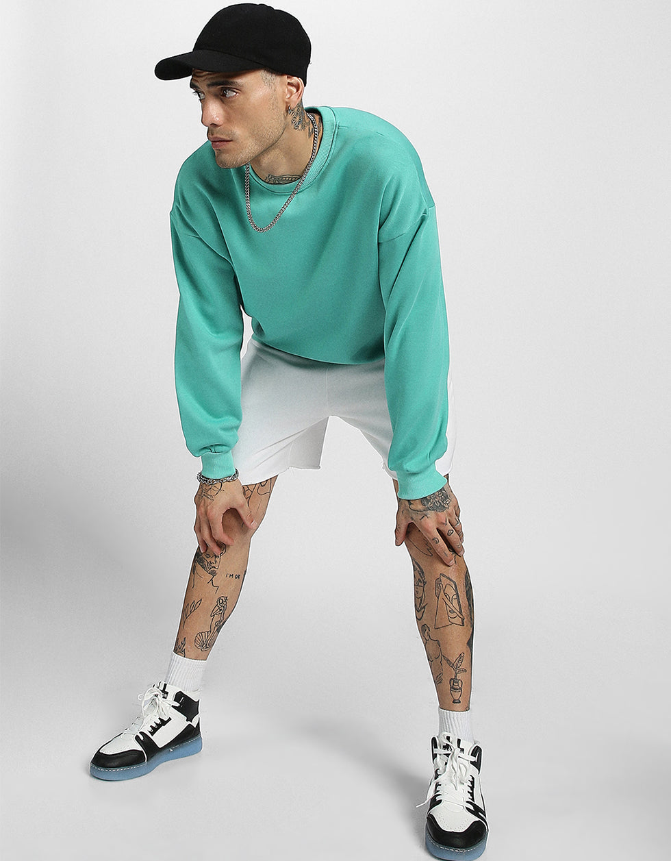 Green Solid Full Sleeve Sweatshirt Veirdo