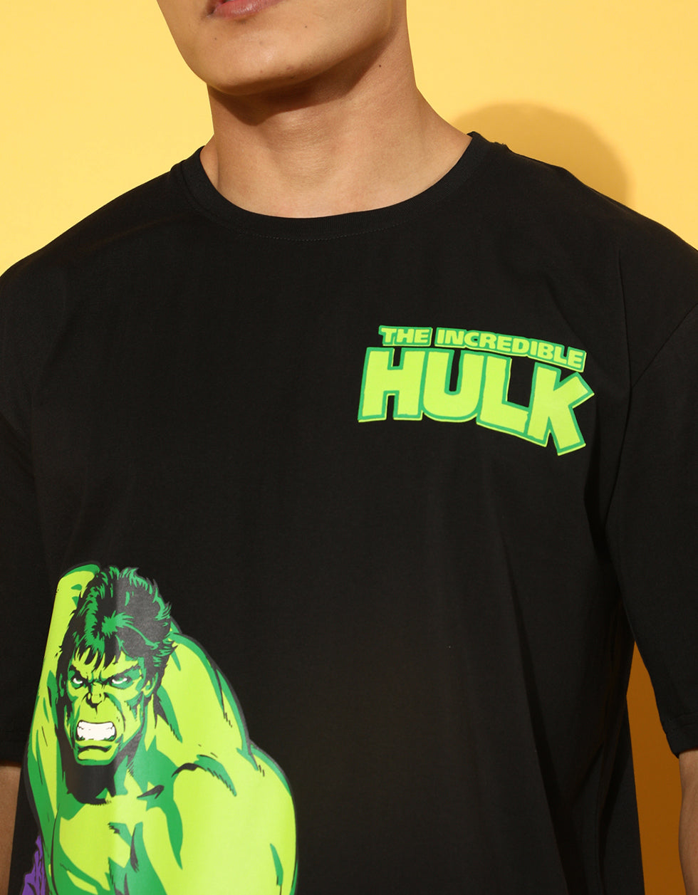 Incredible Hulk - Original Marvel Black Oversized T-Shirt Veirdo