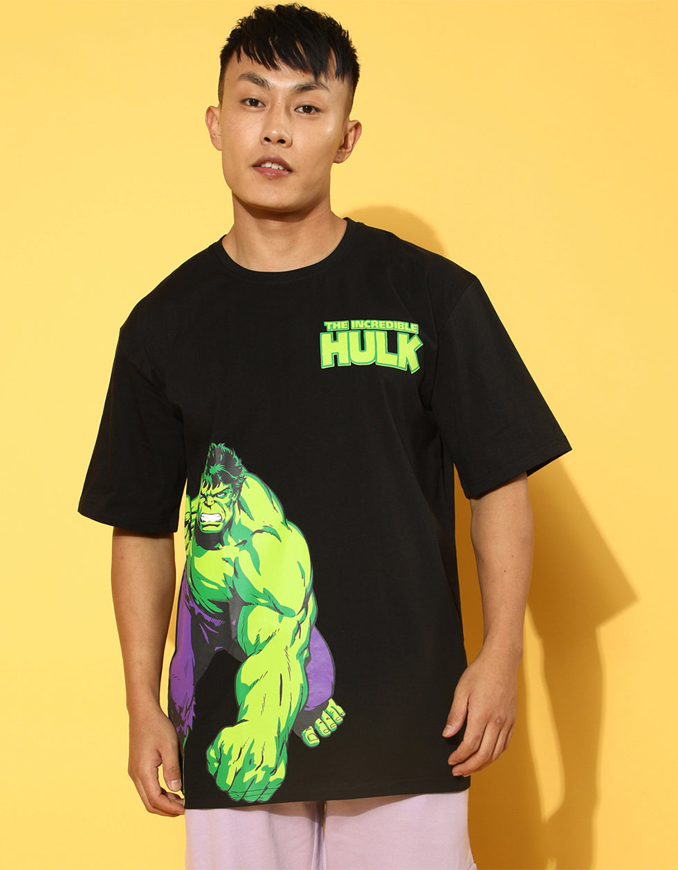 Incredible Hulk - Original Marvel Black Oversized T-Shirt Veirdo