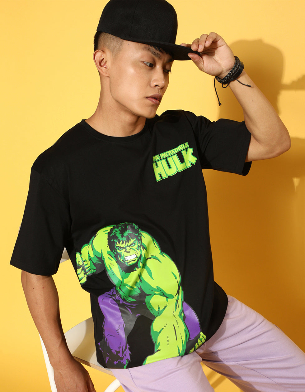 Incredible Hulk - Original Marvel Black Oversized T-Shirt Veirdo