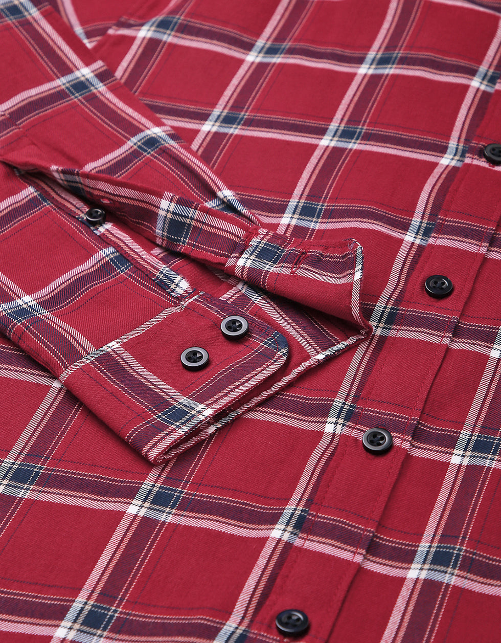 Maroon Checks Men's Shirt Veirdo