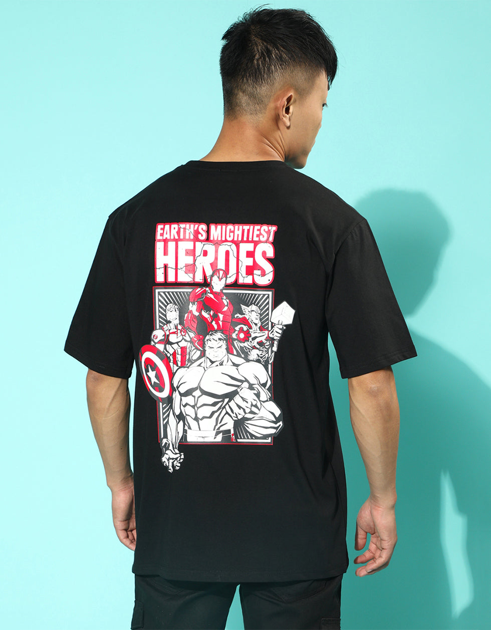 Marvel Heros - Original Marvel Black Oversized Tee Veirdo