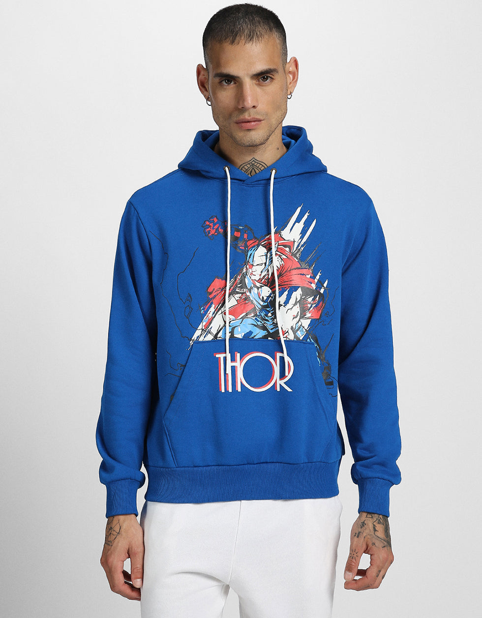 Mighty Vibes: Blue Thor Print Pullover Veirdo