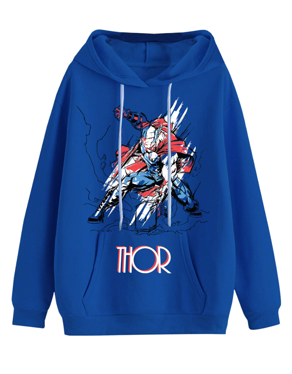 Mighty Vibes: Blue Thor Print Pullover Veirdo