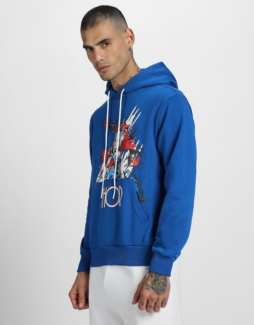 Mighty Vibes: Blue Thor Print Pullover Veirdo