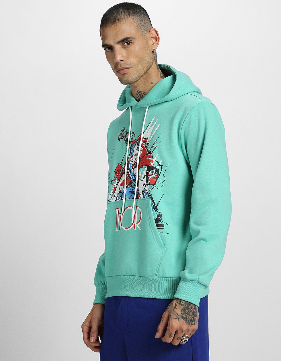 Mighty Vibes: Green Thor Print Pullover Veirdo