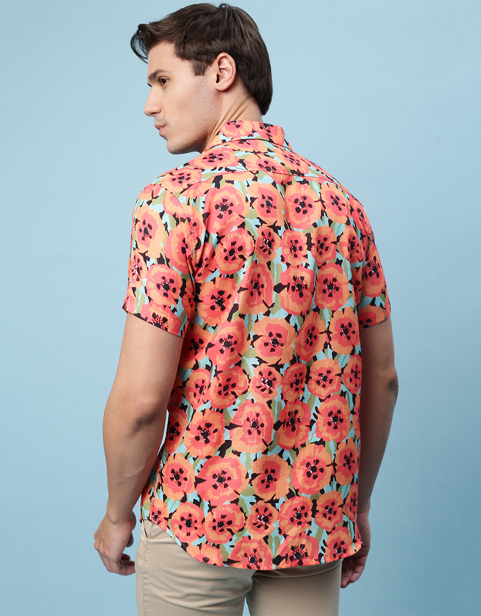 Pink Floral Printed Casual Shirt Veirdo