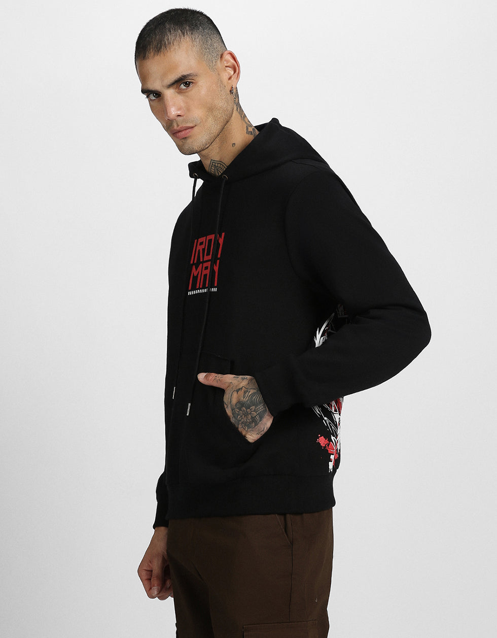 Powerful Prints: Black Men's Ironman Pullover Veirdo