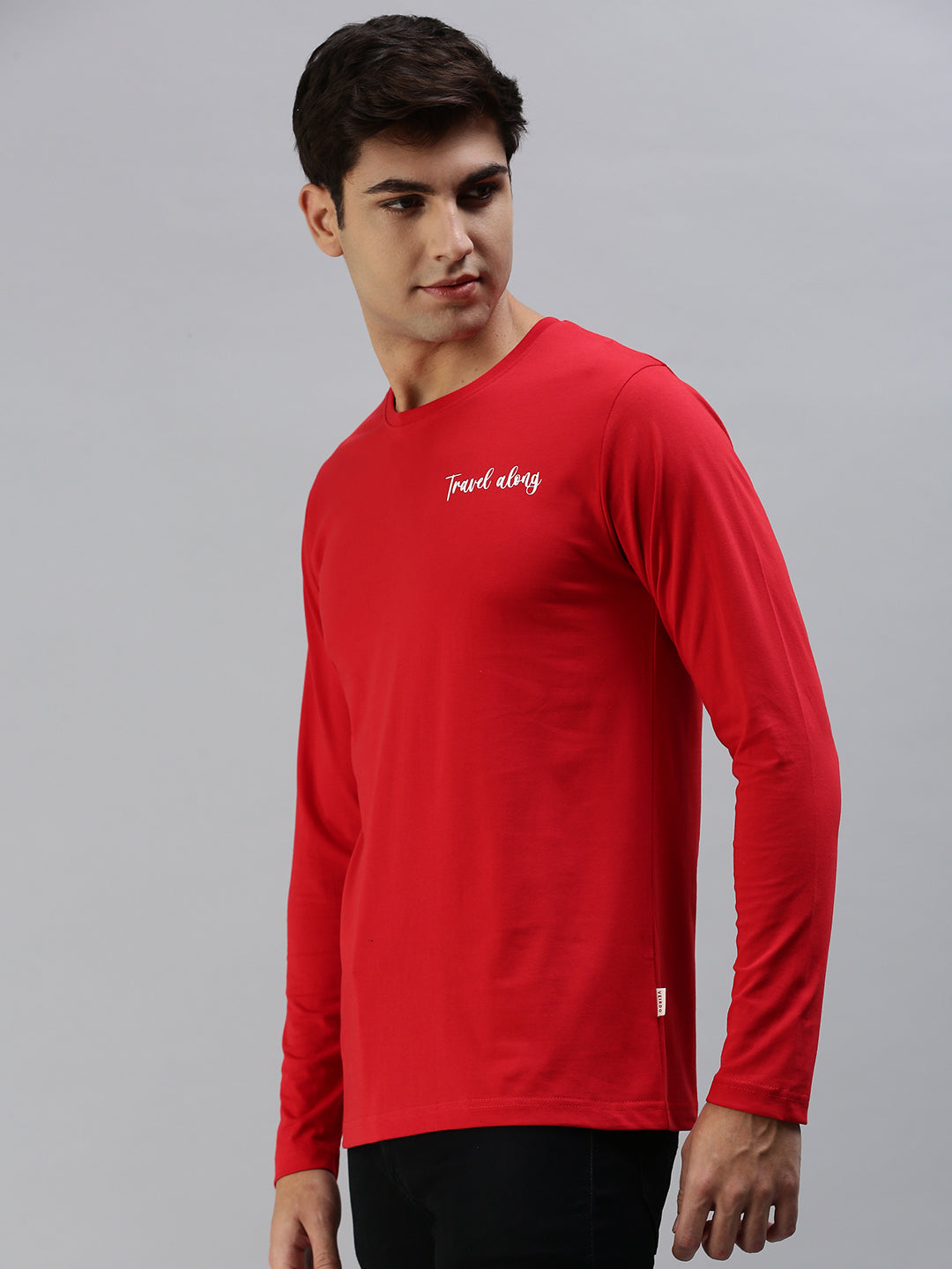 Red Full Sleeve Printed T-Shirt Veirdo