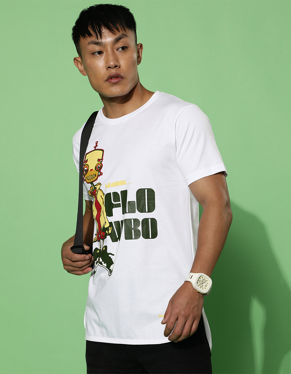 White Flowbo Casual Printed T-shirt Veirdo