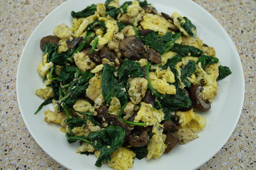 Scrambled Eggs With Spinach Mushroom Skillit Simple Easy Recipes Sizzle Cooking