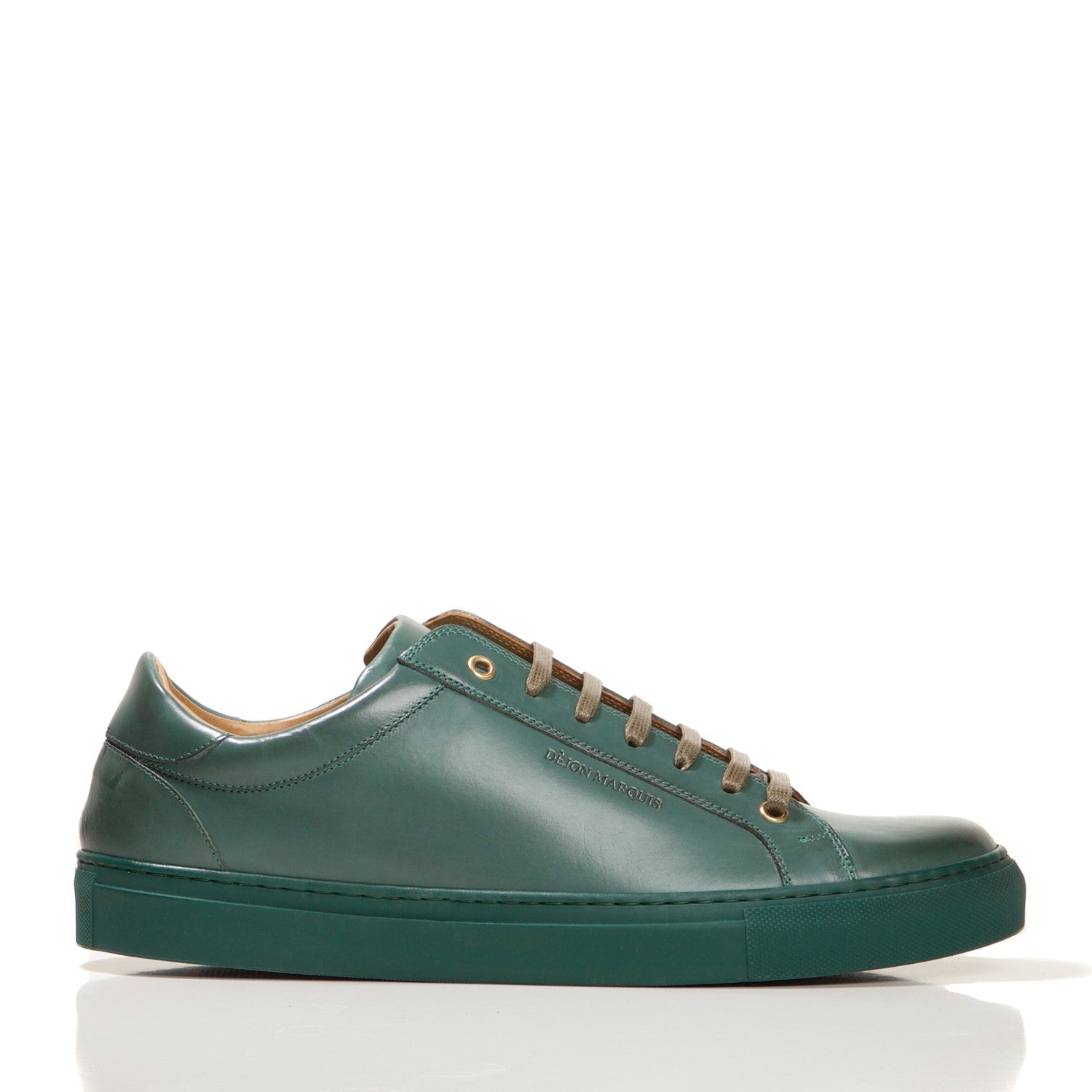 green leather sneakers