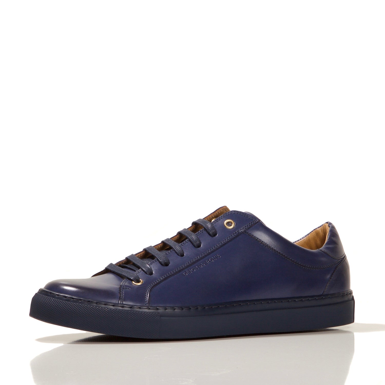 NAVY LOW TOP TAILORED SNEAKER – DEJONMARQUIS.COM