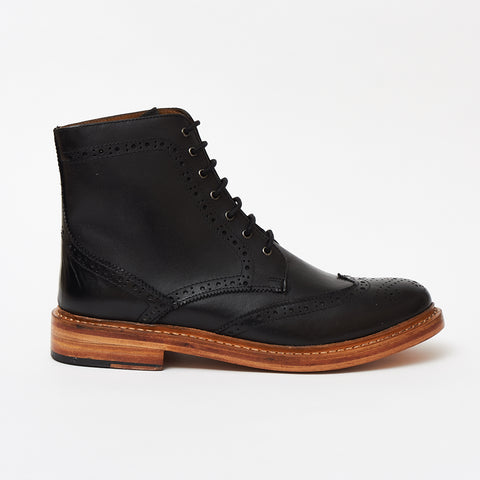 Mens Leather Goodyear Welted Lace Up Boots - 17939 Black – Lucini Shoes