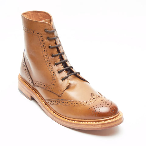 Mens Leather Goodyear Welted Lace Up Boots - 17939 Tan – Lucini Shoes